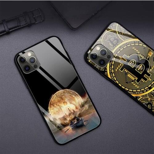 I Love Accept Bitcoin Phone Case Tempered Glass For iPhone 12 Pro Max Mini 11 Pro XR XS MAX 8 X 7 6S 6 Plus SE 2020 case
