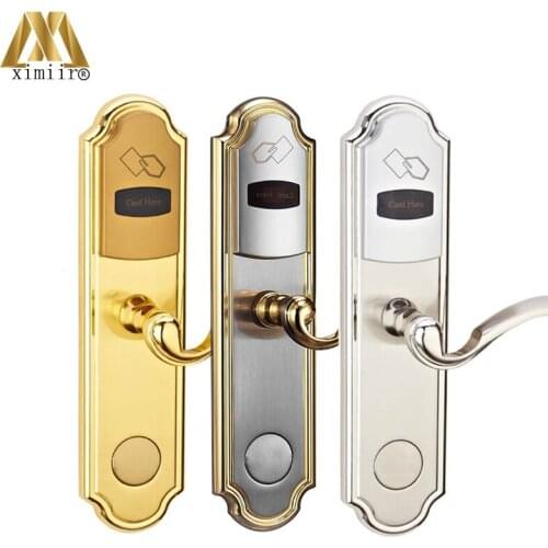 Home Security Door Lock Stainless Steel Swipe Card Unlock Electronic Door Lock for Hotel Lock Access System HM-209