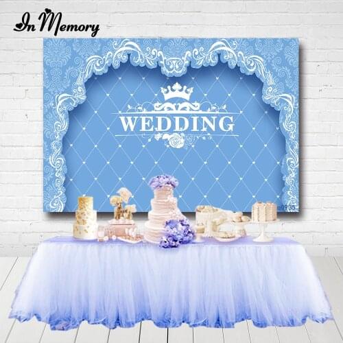 InMemory Blue Curtain Wedding Photography Backgrounds Kids Newborn Baby Shower Birthday Party Backdrops For Photo Studio Custom