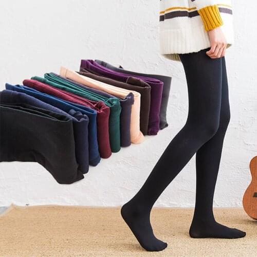 Sexy Nylon Tights Women Autumn Winter Slim Elastic Warm Pantyhose Solid Color Lady Stockings Tights
