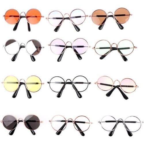 12'' Dolls 1/6 Pair Round Frame Clear Lens Glasses Eye wear For Doll Round Frame Eye Glasses Accessories Fashion