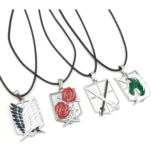 Hot Sale Anime Attack on Titan Necklace Investigator Four Corps Logo Necklaces Choker Accessories Anime Gifts