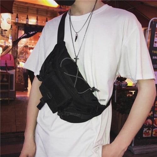 Fashion Brand 2020 New ins chest bag Super Fire Fluorescent Band man Waist Bag Multi-functional Canvas Single Shoulder bag