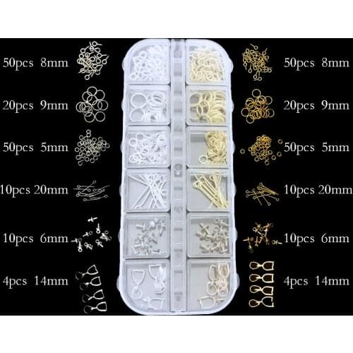 Gold/Silver Mixed Multi-Size Jump Ring Jewelry Findings Kit Lobster Clasp DIY Jewelry Findings Beads Kit for Jewelry DIY Making