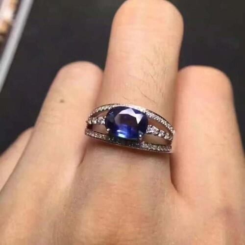 Natural And Real Tanzanite luxury ring ring Free shipping gemstone 925 sterling silver Fine jewelry