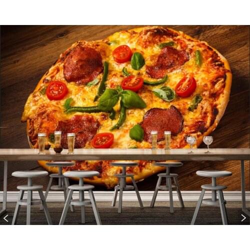 Papel de parede Fast food Pizza Food wallpaper murals,living room kitchen TV background kitchen fast food shop restaurant mural