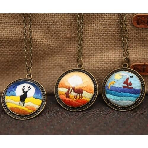 Necklace Diy Embroidery Needlework Cross-stitch Organizer Craft Knitting Accessories Imagic Crafts for Adults Jewelry Pendant