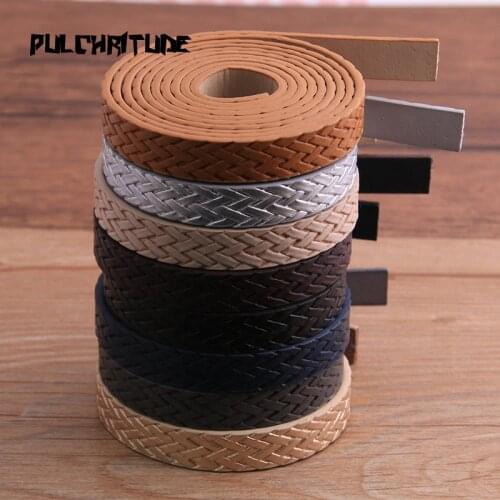 1Pcs 120 x 10mm 8 Color Weave PU Leather Cord & Rope Diy Jewelry Findings Accessories Jewelry Making Material For Bracelet