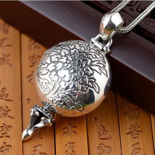 S925 silver ga black box pendants can open six words of Buddhism in new product wholesale men and women