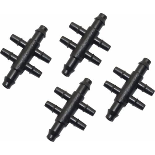 500 pcs Barbed 4/7mm To 3/5mm Hose Splitters Six-way pipe tube connectors Home Garden Watering Irrigation system fitting