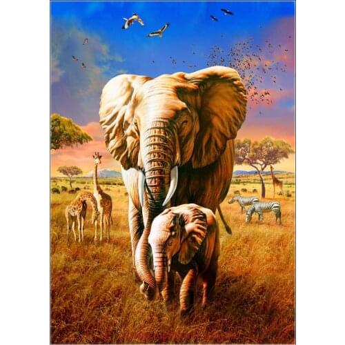 Needlework for embroidery DIY French DMC High Quality - Counted Cross Stitch Kits 14 ct Oil painting - Savanna Scene