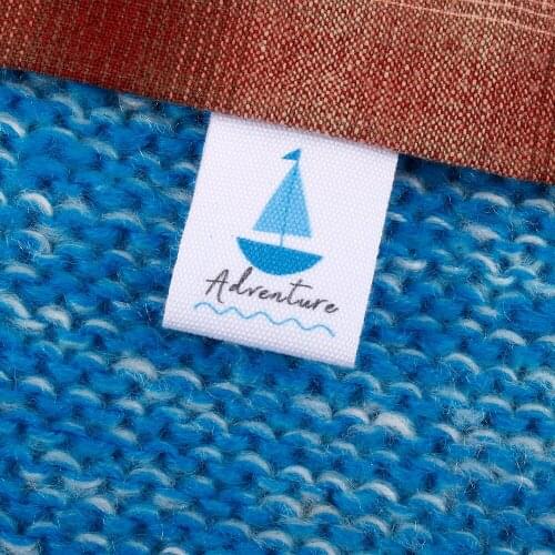 Sewing labels / custom brand labels, Hand knitting, clothing labels, fabric 100% cotton, High quality printing (MD2001)