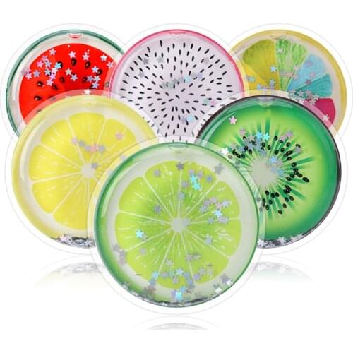 Cute Soft Summer Fruit Quicksands Phone Holder Stand Flower Avocado Glitter Mobile Grip for iPhone 12 11 XR 7 8 Ring Holder Girl