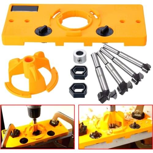 Forstner Bit Wood Cutter Carpenter And 15-35MM Concealed Cup Style Hinge Jig Boring Hole Drill Guide Woodworking Tools DIY