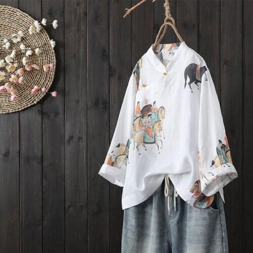 China Style Vintage Tang Suit Women Blouse Clothing 2021 Spring New Cheongsam Top Clothes Chinese Traditional Hanfu Qipao Shirt