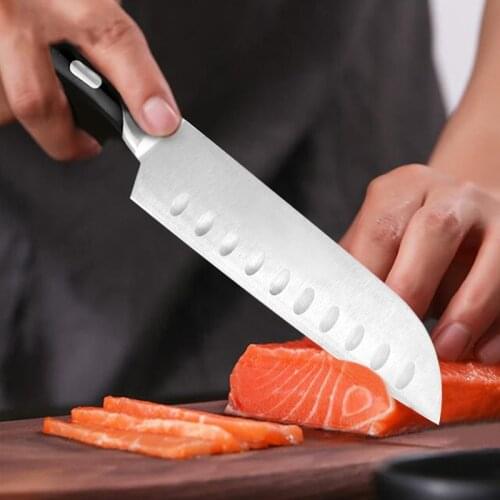 6.5 Inch Japanese Professional Chef Kitchen Santoku Knife 40CR13 Stainless Steel Comfortable Handle