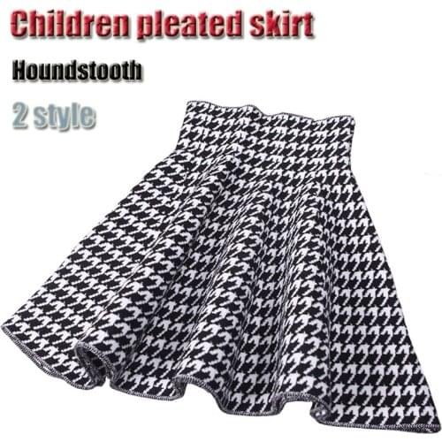 Beautiful Style 2 Color Houndstooth Jacquard Knitting Skirt Girls Skirts Princess Skirts Tutu Girl Child Clothing Kids