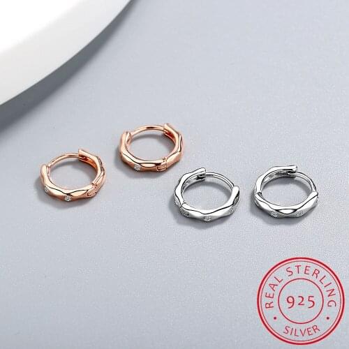 925 Sterling Silver Gold Huggie Hoop Earrings Clear Zirconia Clip On Circle Silver Earring Tiny Mini Circle