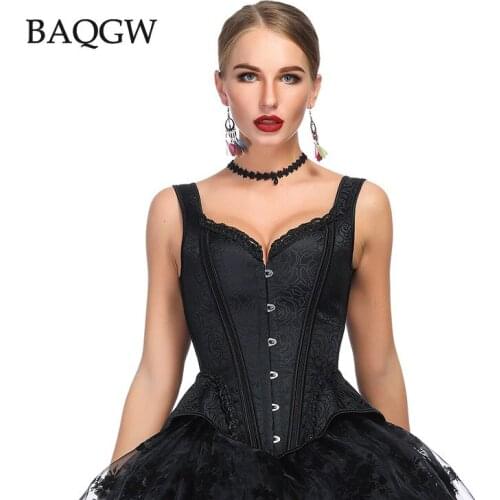 Women Summer Corset Sexy Vintage V Neck Tops Lace Up Sexy Lingerie Retro Gothic Backless Bandages Slim Coselet Plus Size Corsets