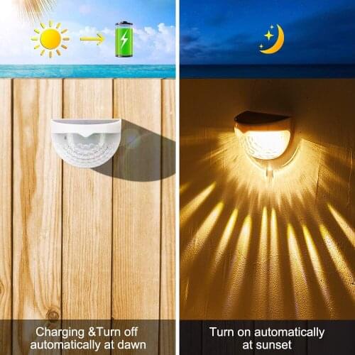 1-4PACK Outdoor Waterproof Solar Garden Light Warm White Fence Post Lights Wall Mount Night Lights Path Lighting for Garden D30