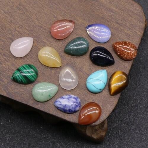 1pc 14x10mm Mini Teardrop Agates Opal No Hole Beads Water Natural Quartz Stone Jewelry Accessories DIY Beads for Earrings Rings
