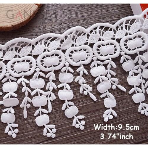 1yard Width:9.5cm Good quality tassel design cotton lace water soluble lace trims Garment sewing accessories(ss-399)