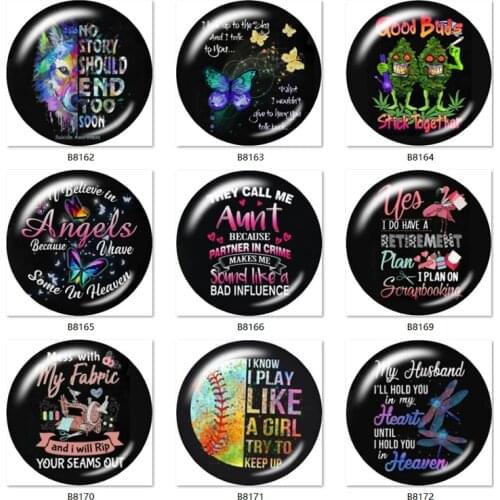 HOT words Butterfly angels LOVE 10pcs mixed 12mm/18mm/20mm/25mm Round photo glass cabochon demo flat back Making findings B8162