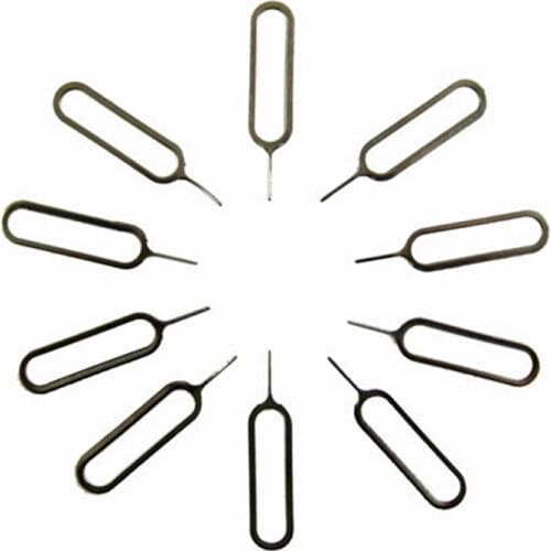 10pcs/lot Metal Sim Card Tray Removal Eject Pin Key Tool Needle For Iphone iPad samsung Huawei