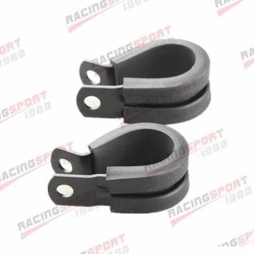 2PCS Aluminum Rubber Cushioned Clamp ID 6.4mm Racing Vacuum Hose Black