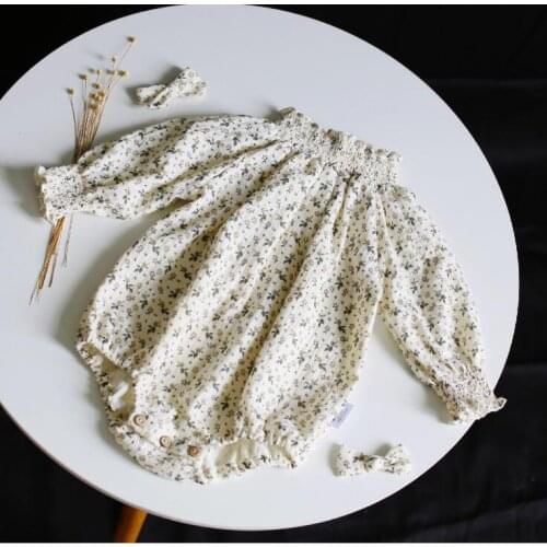 2020 new girls Floral romper fashion autumn cotton girls jumpsuit 6-24 month YQ414