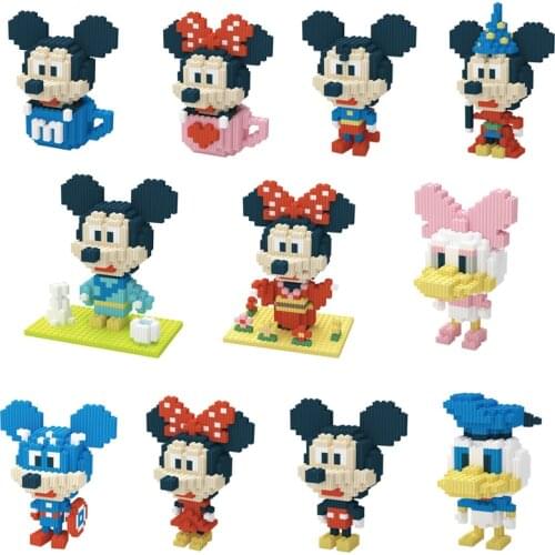 318pcs+ Magic Building Blocks Cartoon Mouses Model Connection Donald Figures Mini Bricks Toys For Children