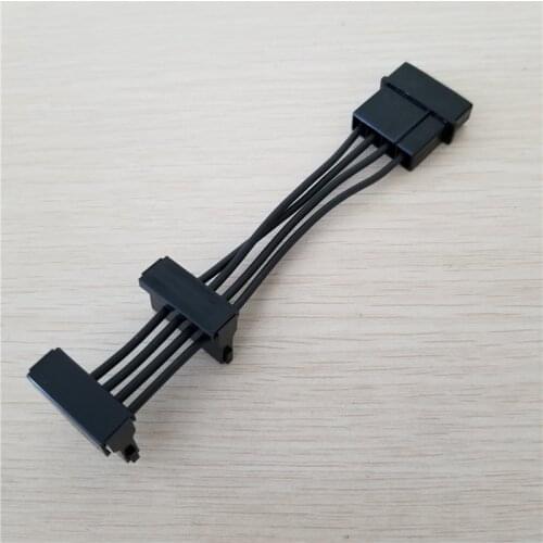 4Pin IDE Molex to 2-Port 15Pin SATA Hard Drive HDD SSD Power Supply SHORT Cable CORD 18AWG Wire PC DIY