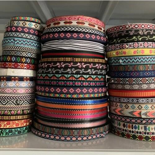 5 Yards 5/8“ 10MM~15MM Decoration Pet Leash Collars Geometric Jacquard Ribbons Clothing DIY Trim Sewing Accessories Lace