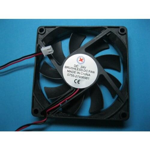 8 Pcs Brushless DC Cooling Fan 24V 8015S 9 Blades 80x80x15mm 2pin Sleeve-bearing
