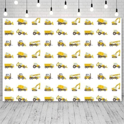 Avezano Birthday Baby Shower Backdrop Construction Excavator Boy Photography Backgrounds Photo Studio Photozone Photocall Decor