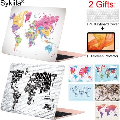 Case for Macbook Pro 13 15 16 Air 13 11 12 Art World Map Print Cover Retina Touch Bar Shell Design Picture A2251 A2289