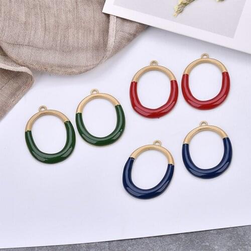 DIY fashion handmade jewelry accessory 30pcs/lot alloy drop oil materials round shape earring/necklace/bracelet charms