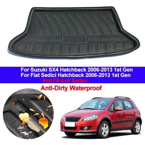 Car Rear Trunk Mat Cargo Tray Boot Liner Carpet Protector Floor Mats For Suzuki SX4 Fiat Sedici Hatchback 2006 - 2013 1st Gen