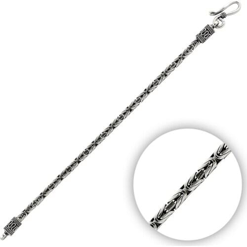 KUTAYDAN 925 Sterling Silver 4mm King Chain Bracelet