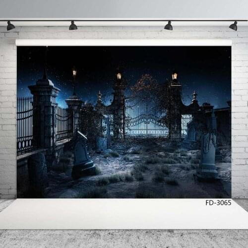 Tomb Ancient Courtyard Night Photography Backdrop for Halloween Vinyl Background Photo Studio for Child Baby Shower Photocall