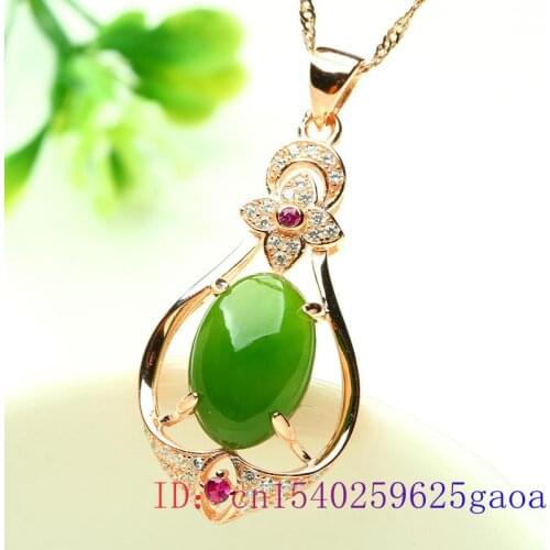 Jade Water droplet Pendant Chinese Amulet Chalcedony Jewelry Necklace Natural Fashion Gifts 925 Silver Hetian Charm Women