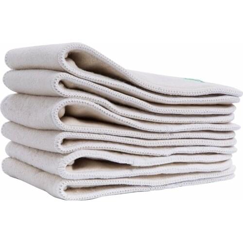New 3 Layers Hemp Organic Cotton Reusable Washable Cloth Diapers Inserts for Children &Adults 12 pcs