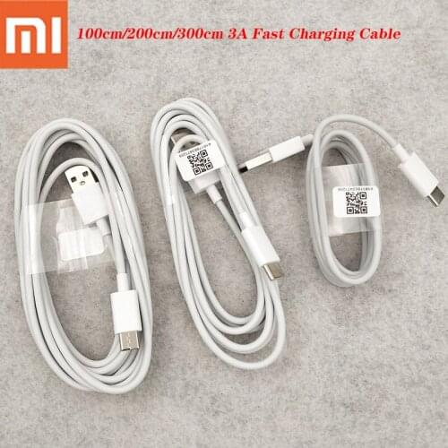 Original Xiaomi MI 9 10 Pro USB 3.1 Type C Cable 1/2/3M 3A Fast Charging Cord For MI 10 9 Note 10 Lite Redmi K30 Note 8 9 Pro 9s