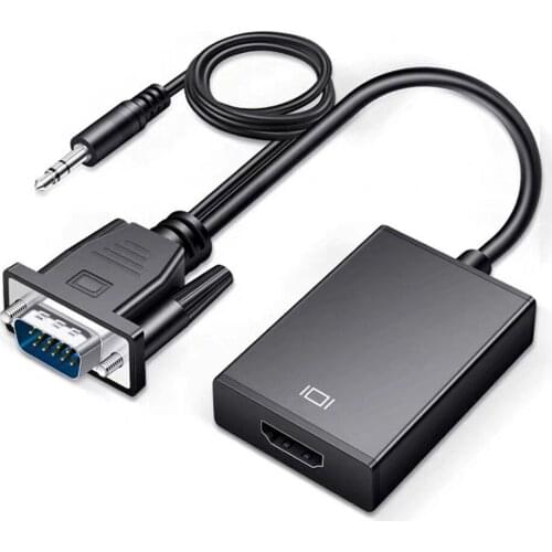 Full HD 1080P VGA to HDMI-compatible Converter Adapter Cable With Audio Output VGA HD Adapter for PC laptop to HDTV Projector