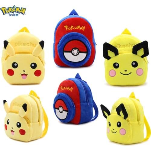 TOMY monster Movie Pokémon Plush Backpack Childrens Toy Schoolbag Pikachu Plush Stuffed Backpack Kids Birthday Gift toy