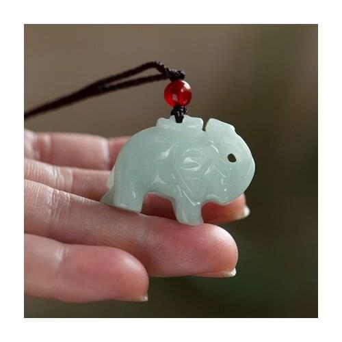 Natural Burmese Jade A-level Elephant Pendant Elegant Jewelry Men and Women Best Gift