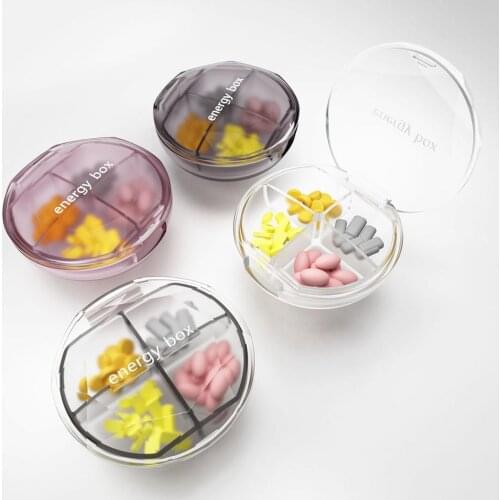 Portable Pill Case Box Travel Medicine Container Case Tablet Sorter Dispense Box Home Pill Drug Organizer Storage Box 4 Grids
