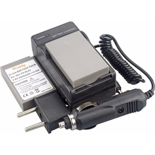 PROBTY 2PCS PS-BLS5 PS BLS5 Battery +DC Charger kit for Olympus OM-D E-M10 PEN E-PL2 E-PL5 E-PL6 E-PM2 Stylus EM10 EPL6 EPL7