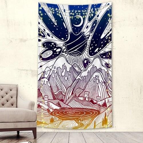 Trippy Mountain Tapetry Colorful Abstract Trippy Tapestries Wall Hanging Tapestries for Home Dorm Fantasy Decor