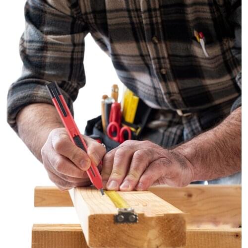 Carpenter Pencils with Refills Durable Solid Scriber Black Drawing Marker Pen for Woodworking Architects Marking Tools